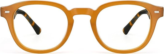 Dollger Blue Light Blocking Glasses For Woman Men Thick Frame Round Non-Prescription, pertain Computer Gaming，TV，Work