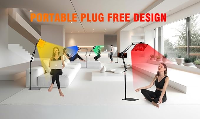 7 in 1 Portable Light Therapy for Face for Body Lamp with Stand, 920nm Red Infrared Light Therapy Device, LED Face Skin Body Skin Care at Home
