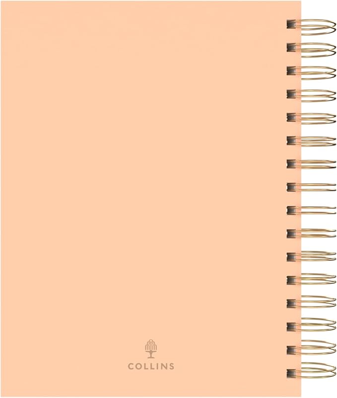 Collins 'Scandi' 14 Month Planner, July 2025-August 2026 Day-to-Page Diary, A5 Hard Cover, Peach