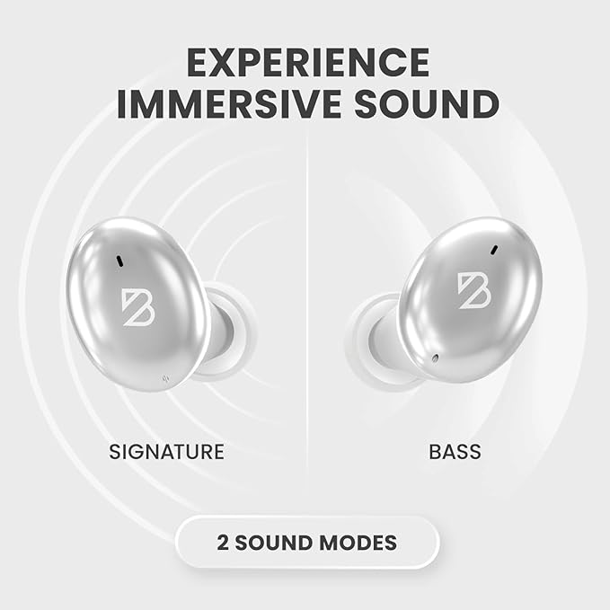 Back Bay Audio Tempo 30 Wireless Earbuds for Small Ears - Award-Winning Sound, Sweatproof Bluetooth Earbuds, Comfortable Ear Buds for Women, Silver Earphones Small Ear Canals, Long Battery Headphones