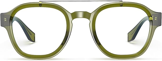VISOONE Retro Round Anti Eyestrain Metal Medium Eyewear Blue Light Blocking Glasses for Computer Gaming Women Man SANFORD