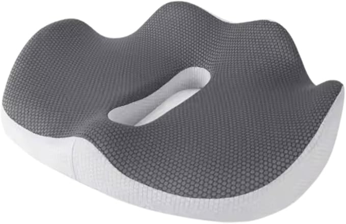 Ergonomic Seat Cushion for Office Chair - Memory Foam Coccyx Cushion for Tailbone, Sciatica & Back Pain Relief - Breathable Washable Cover, Non-Slip Base for Home, Office, Car, and Travel