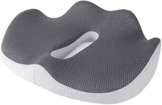 Ergonomic Seat Cushion for Office Chair - Memory Foam Coccyx Cushion for Tailbone, Sciatica & Back Pain Relief - Breathable Washable Cover, Non-Slip Base for Home, Office, Car, and Travel