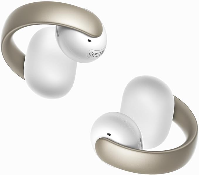 Soundcore AeroClip by Anker, Open-Ear Earbuds, Clip-On Headphones, Adaptive Comfort, Clear Calls with 4 Mics and AI, Stable Fit, 12mm Drivers for Powerful Bass, Hi-Res, Open-Ring Design