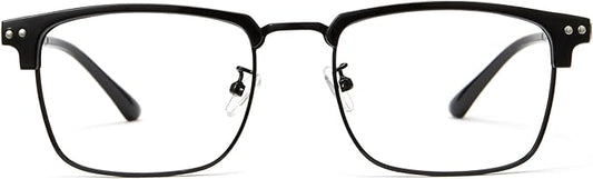 Cyxus Men Blue Light Blocking Glasses Half Rimless Computer Gaming Glasses Square Fashion Glasses 8133