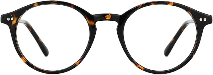 TIJN Blue Light Blocking Glasses Men Women Vintage Thick Round Rim Frame Eyeglasses
