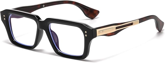 AIEYEZO Fashion Square Blue Light Glasses for Men Women Retro Thick Frame Blue Light Blocking Computer Glasses