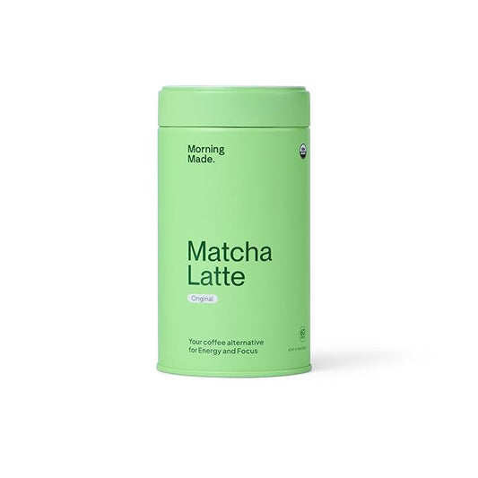 Morning Made Original Ceremonial Grade Matcha Powder | 8.46oz (240g) Resealable Tin | 60 Servings Premium Japanese Green Tea | Sweetened with Organic Sugar | Rich in Antioxidants & Energy Boosting