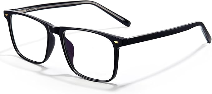 ANRRI Blue Light Glasses Men Anti Eyestrain Oversized Computer Gaming Eye Protection Square Glasses Women Black