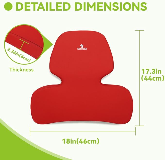Lumbar Support Pillow, Memory Foam Cushion, Improve Posture and Relieve Low Back Pain, Lumbar Support for car Seats, Gaming Chairs, Office Chairs, wheelchairs