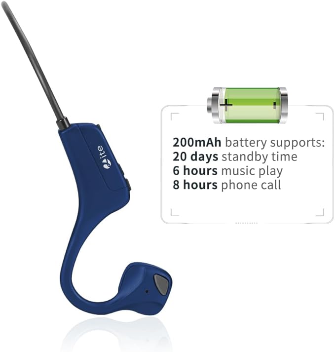 Open Ear Bone Conduction Headphones - Bluetooth 5.0 Headset, IP65 Waterproof Earphones, Type-C Charging, Long Battery Life, 25g Lightweight