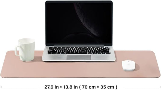 Cork Desk Mat - Dual-Sided Desk Pad for Office and Home - Desk Organization and Accessories - Ideal for Large Mouse Pad and Desk Mats on Top of Desks(Pink,27.6"x 13.8")