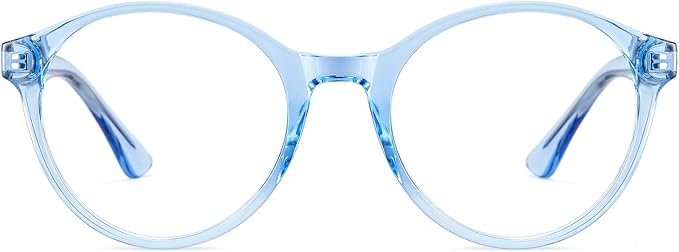 Cyxus TR90 Oversized Blue Light Blocking Glasses Women - Spring Hinge Round Frame Computer Use Anti Eye Strain 8018