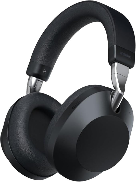 SOMIC Air One ANC Wireless Bluetooth Headphones, PersonalizedSpatial Audio, Hybrid Active Noise Cancelling, Premium Over-Ear Bluetooth Headset, Up to 40 Hours Battery Life - Black