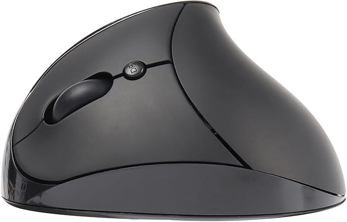 CHUYI Left-Handed Mouse, Ergonomic Vertical Rechargeable Wireless Mouse, 6 Buttons, Optical and Portable Wireless Office Mice with USB Receiver for PC Computer Laptop (Black)