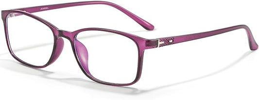 ANRRI Blue Light Blocking Glasses Anti Eyestrain UV Filter Computer Game Eyeglasses Lightweight Purple Frame