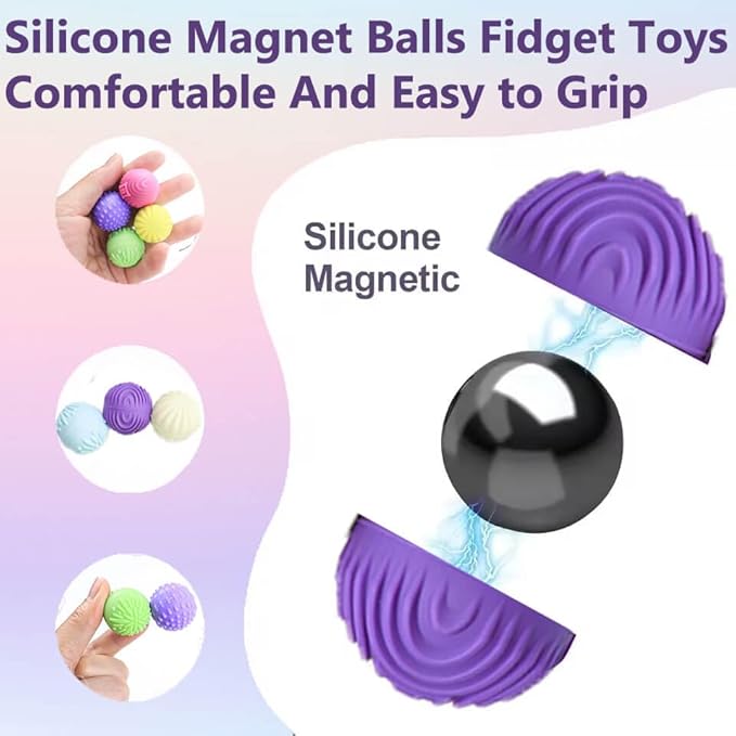 Silicone Balls Fidget Toys for Adults & Teens,Stress Relief Sensory Toys for Autism ADHD Anxiety,Sensory Toy for Fingers Hands,Office Desk Toy,Gift for Women Men Teen Gift(8 Packs)