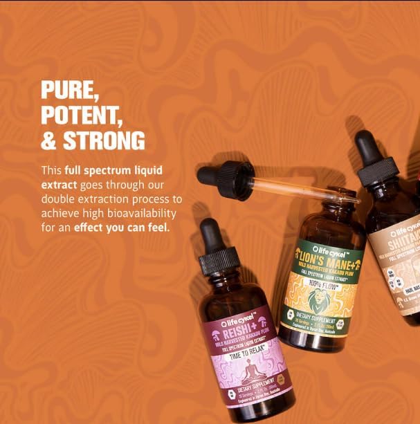 Life Cykel - Chaga Mushroom Extract with Kakadu Plum - Double Extracted Mushroom Tincture - Non-GMO Immune Support Supplement for Adults and Kids - 1 Fl Oz