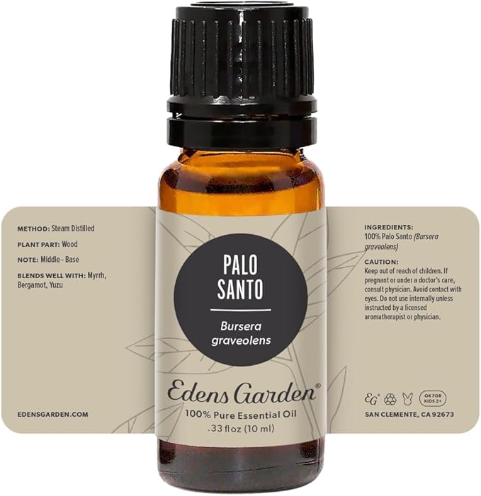 Edens Garden Palo Santo Essential Oil- 100% Pure Premium Grade, Undiluted, Natural, Therapeutic, Aromatherapy, The Best for Diffuser, Skin, Face, Candle 10 ml (.33 fl oz)