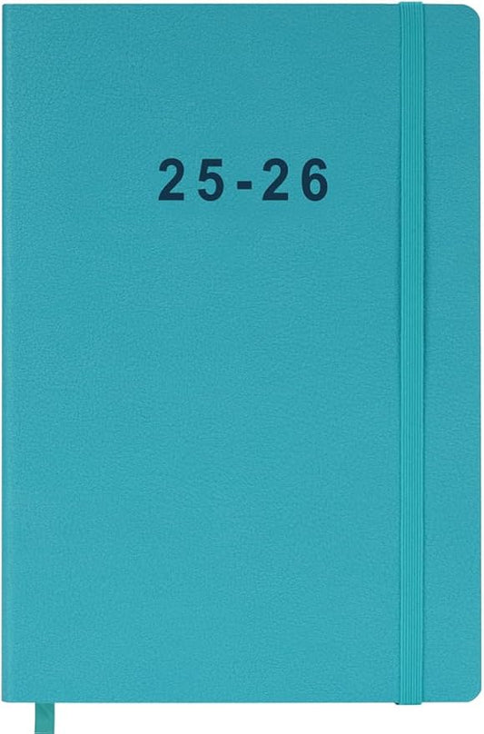 2025-2026 Planner - Weekly and Monthly Planner, Oct 2025 - Dec 2026, Holidays, Contacts and Notes Pages, Vegan Leather Cover, Elastic Closure, 5.5”x8.25”, Teal