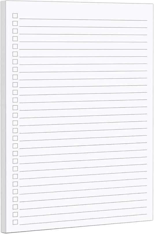 321Done Checklist Notepad Planning Pad - 50 Sheets (5.5x 8.5) To Do Tear Off, Checkbox List - Made in USA - Blank Plain White