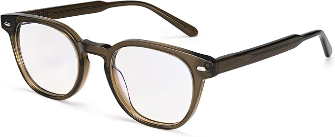 Dollger Blue Light Blocking Glasses For Woman Men Thick Square Frame Round Non-Prescription, For Computer,Work, TV,Gaming