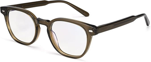 Dollger Blue Light Blocking Glasses For Woman Men Thick Square Frame Round Non-Prescription, For Computer,Work, TV,Gaming