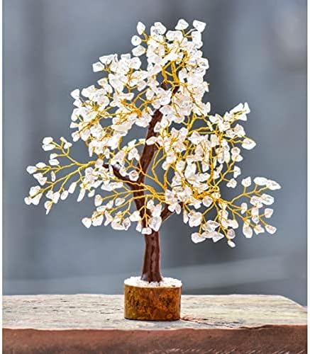 FASHIONZAADI Clear Quartz Crystals, Feng Shui Tree, Gemstone Tree - Spiritual Décor, Chakra Stone, Premium Meditation Decor, Good Luck Gifts, Home Decor