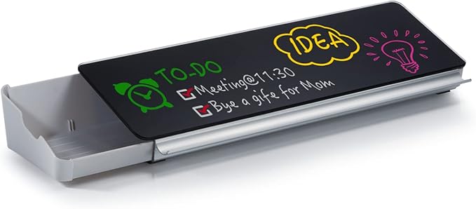 Audio-Visual Direct Black Glass - Desktop Organizer & Storage Notepad, Whiteboard