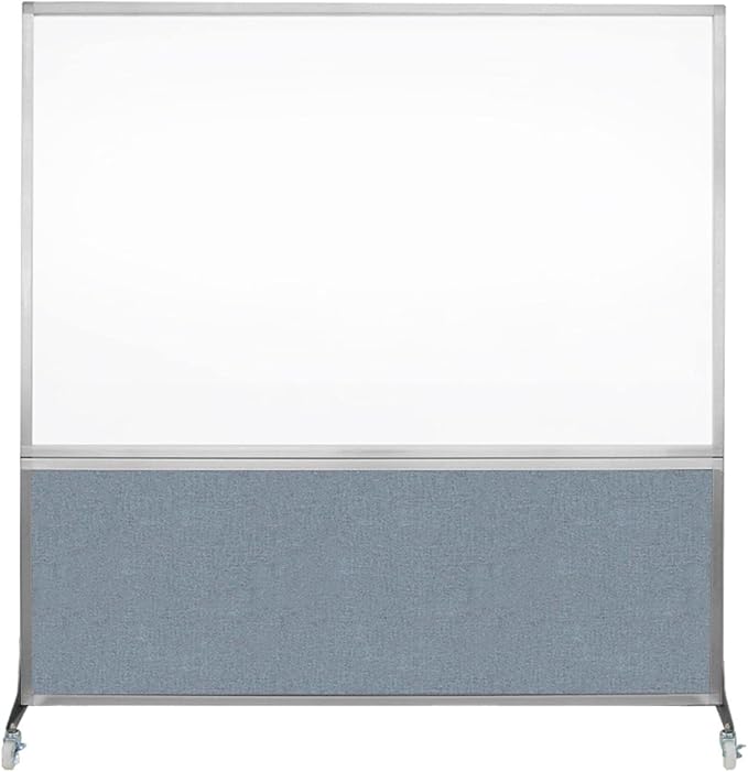 DivideWrite Mobile Whiteboard | Double Sided Dry Erase Board | Portable Office Cubicle Partition | Display for Classrooms, Conference Rooms, Meeting Areas and More | Powder Blue 6' Wide X 6' Tall