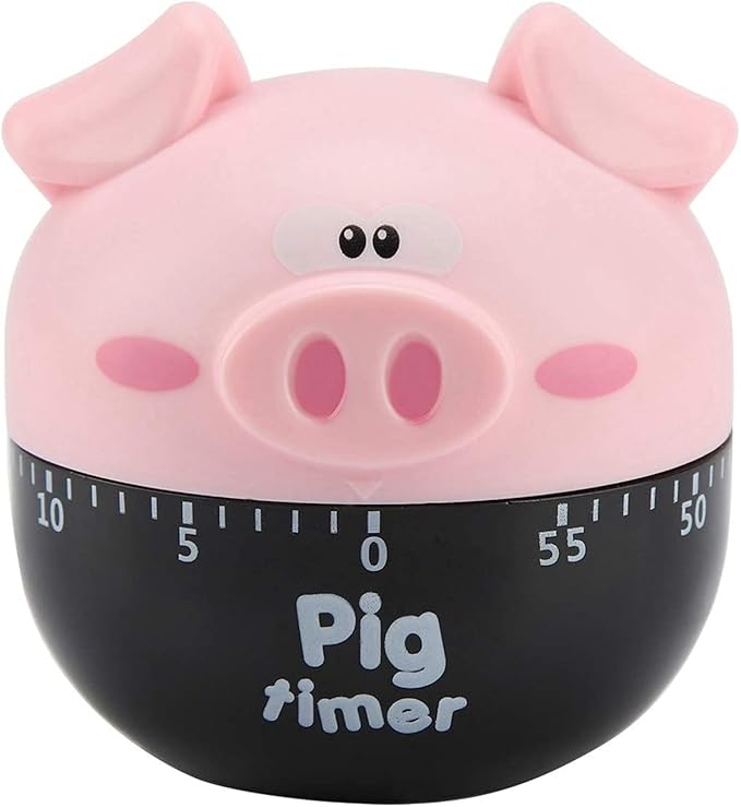 Cute Cartoon Pig Kitchen Timer,Mechanical Timers Counters,for Cooking Timing Tool Alarm Clock,Portable Alarm Clock Kitchen Cooking Tool()