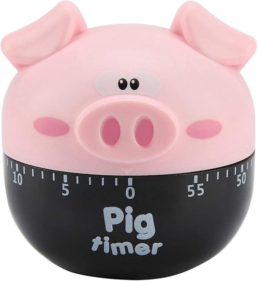 Cute Cartoon Pig Kitchen Timer,Mechanical Timers Counters,for Cooking Timing Tool Alarm Clock,Portable Alarm Clock Kitchen Cooking Tool()