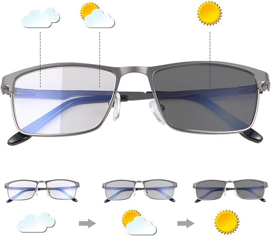 MIRYEA Blue Light Blocking Glasses UV400 Sunglasses Computer Gaming Eyeglasses Eye Protection Metal Eyewear for Men and Women