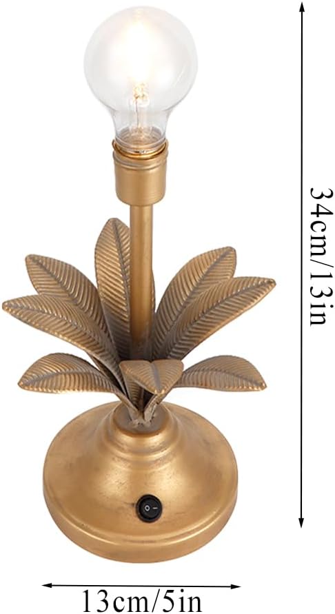 JHY DESIGN Battery Operated Lamp 13''H Vintage Decorative Night Lamp with LED Bulb Small Table Lamp for Bedroom Living Room Bedroom Kitchen Wedding Patio Home Decor(Antique Gold)