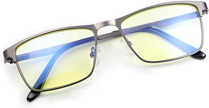 YIMI Mens Blue Light Glasses Men Computer Gaming BlueLight Blocking Glasses Metal Anti Eyestrain Clear Lens Eye Protection