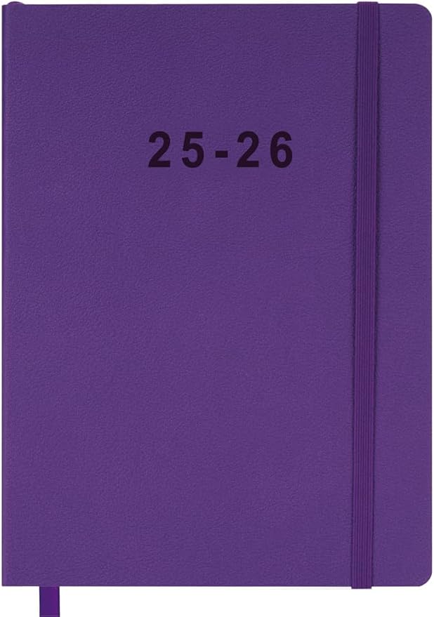 2025-2026 Planner - Weekly and Monthly Planner, Oct 2025 to Dec 2026, Vegan Leather Cover, Elastic Closure, 7”x9.25”, Purple