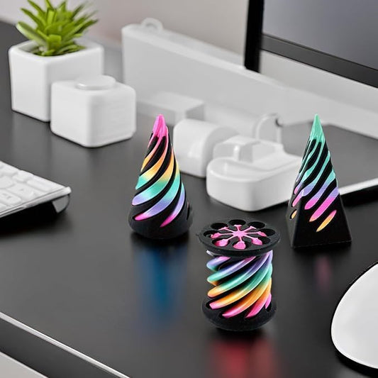 3 Packs Impossible Cone,Spiral Cone Fidget Toy,Impossible Cones passthrough Impossible Pyramid for Relaxing,Spiral Fidget Toy passthrough Impossible Cone,Birthday for Adults & Kids