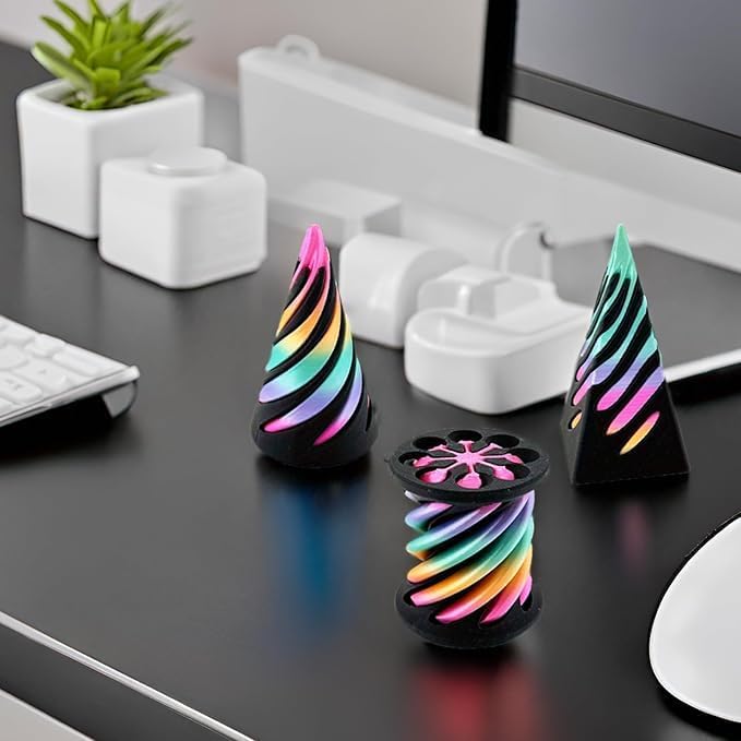 4 Packs Impossible Cone,Spiral Cone Fidget Toy,Impossible Cones passthrough Impossible Pyramid for Relaxing,Spiral Fidget Toy passthrough Impossible Cone,Birthday for Adults & Kids