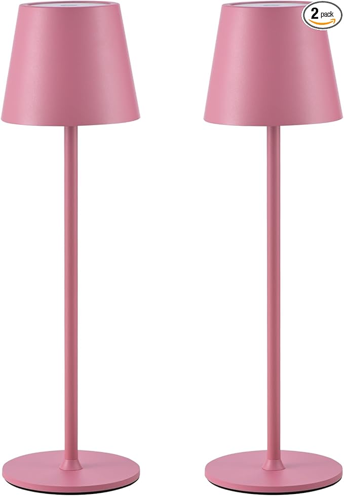 BGFHome Cordless Table Lamp LED Desk lamp,5000mAh Rechargeable Touch Night Light Wireless Minimalist Design for/Restaurant/Bedroom/Bars/Outdoor Party/Camping/Coffee Shop 2Pack