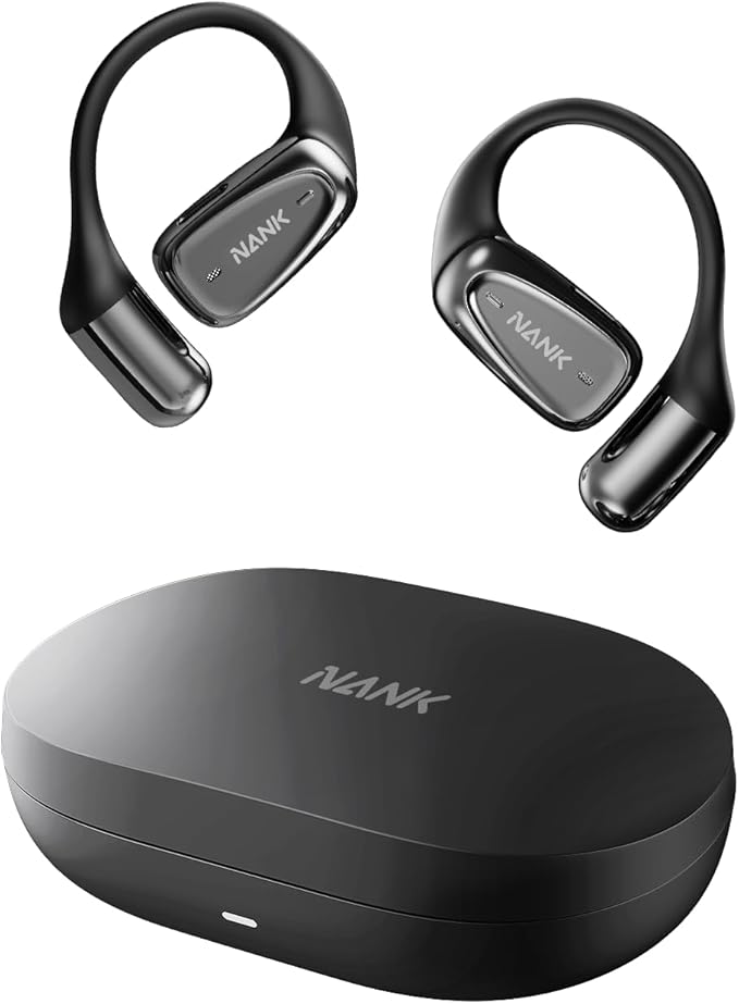 NANK OE Mix Open-Ear Headphones, Bluetooth 5.4 Wireless Sports Headphones with Earhooks, 18Hrs Sports Earbuds with Charging Case for Running, Cycling, Walking, Workout
