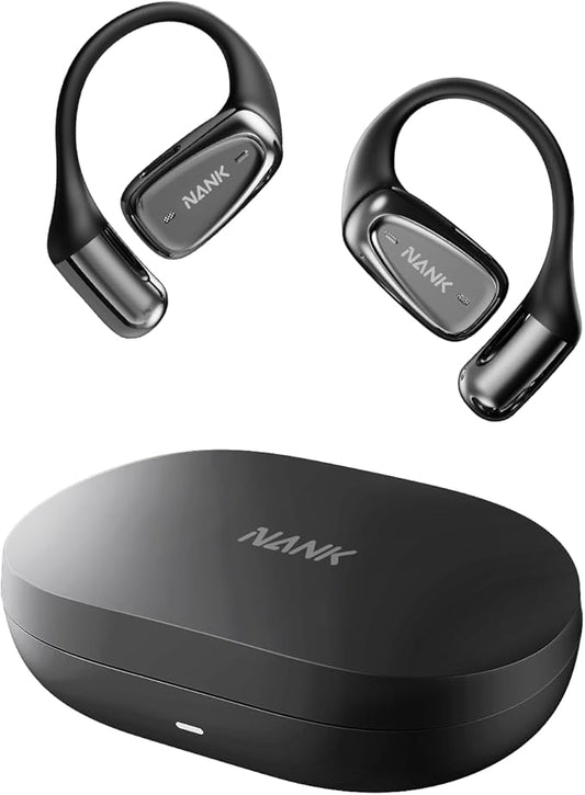 NANK OE Mix Open-Ear Headphones, Bluetooth 5.4 Wireless Sports Headphones with Earhooks, 18Hrs Sports Earbuds with Charging Case for Running, Cycling, Walking, Workout