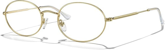 RB. Pilot Oval Reading Glasses for Women Men Blue Light Blocking Computer Thin Metal Full Rim Frame Readers