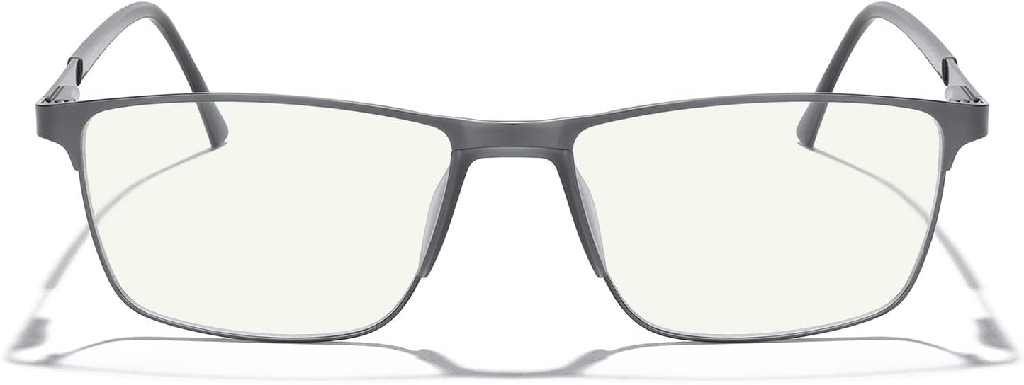 MERRY'S Fashion Blue Light Blocking Glasses - Reading Glasses Metal Frame Spring Hinge Readers for Men Eyeglasses