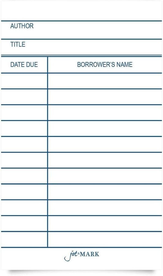 Jot & Mark Library Due Date Note Cards | Checkout Catalog Book Cards (100 cards per pack)