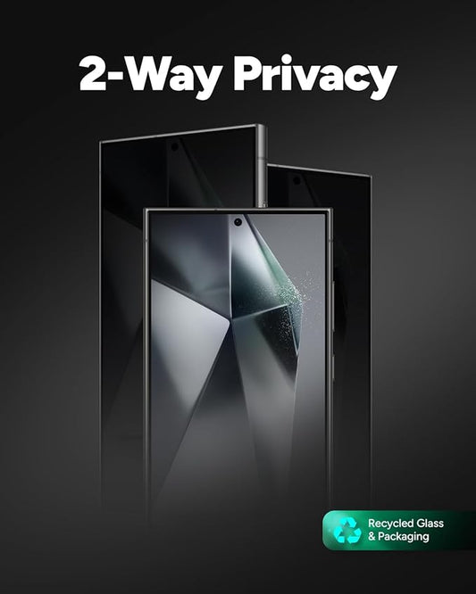 ZAGG InvisibleShield Glass Elite Screen Protector for iPhone 14 Pro Max, 2-Way Privacy, Reinforced Edges, 5X Shatter Protection