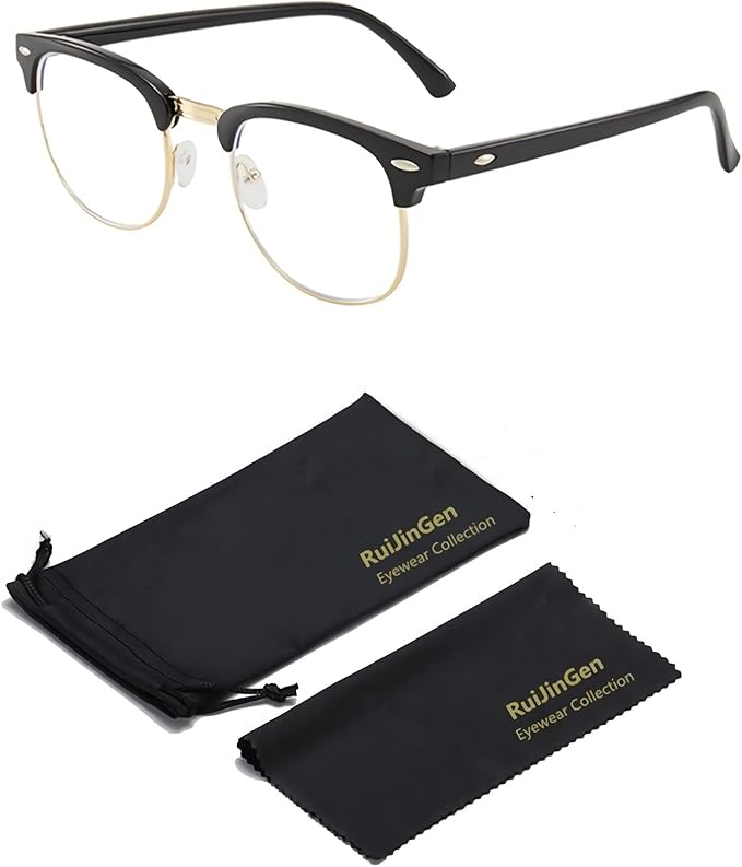 Computer Gaming Blue Light Blocking Glasses Half frame Retro Semi Rimless Clear Lens Glasses Eyewear Men Women