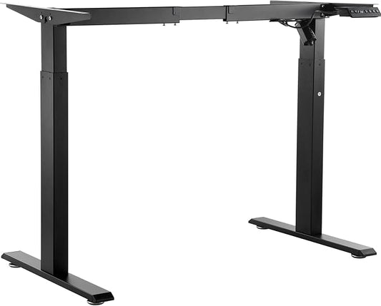 VEVOR Standing Desk Frame, Adjustable 27.6-46.1 inch Height & 35.4-53.2 inch Length Electric Stand Up Computer Desk Legs, Ergonomic DIY Workstation Base for Home and Office (Black Frame Only)