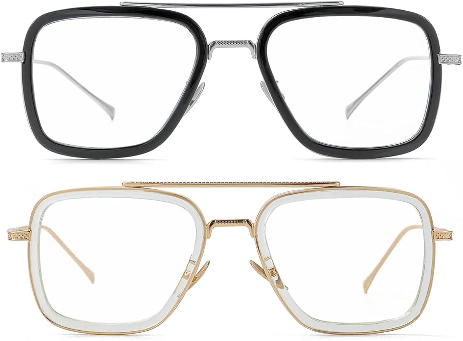 Tony Stark Style Blue Light Blocking Glasses for Men Women, Iron Man and Spider-Man Computer Gaming Glasses