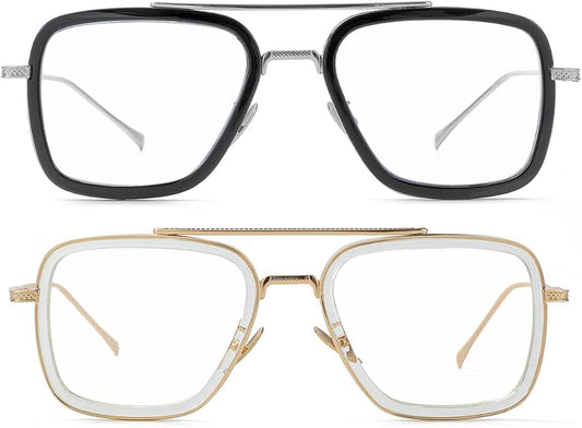 Tony Stark Style Blue Light Blocking Glasses for Men Women, Iron Man and Spider-Man Computer Gaming Glasses