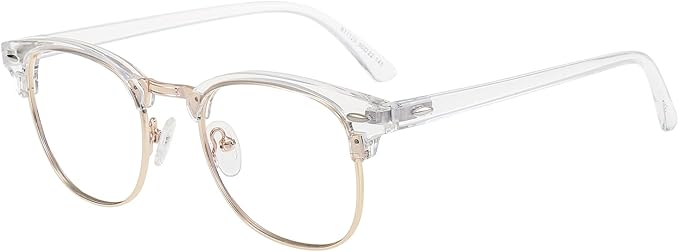 GUDVUE Blue Light Glasses, Computer/Gaming/TV/Phones Glasses for Women/men, Anti Glare/UV400/Eye Strain, Clear/Golden